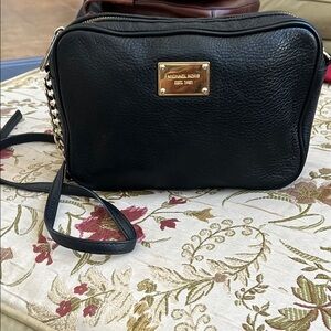 Michael Kors Black Leather Crossbody Bag